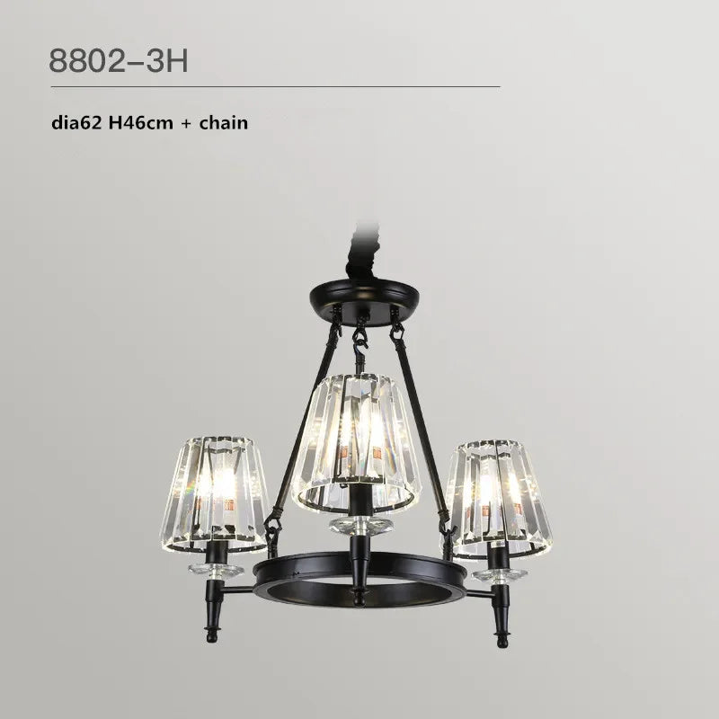 Matte Black Crystal Chandelier