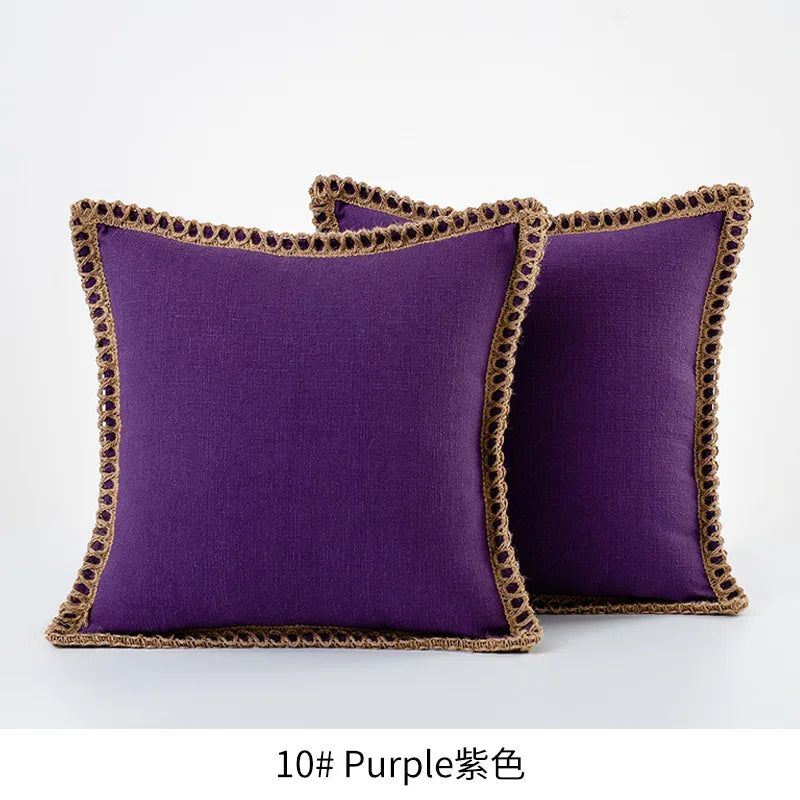 Burlap Linen Farmhouse Pillow Cover