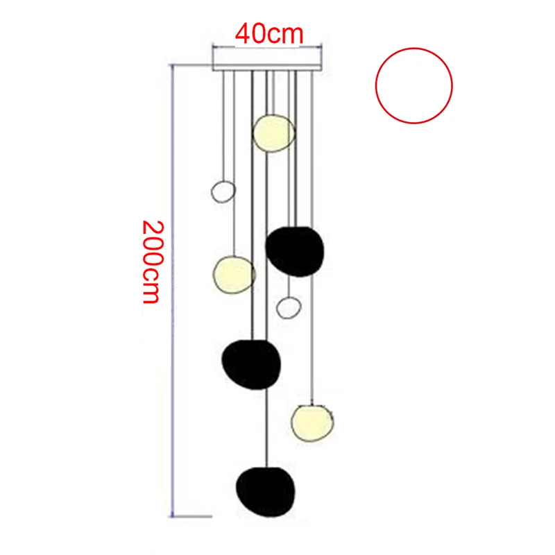 Three head round acrylic chandelier for a more compact ceiling