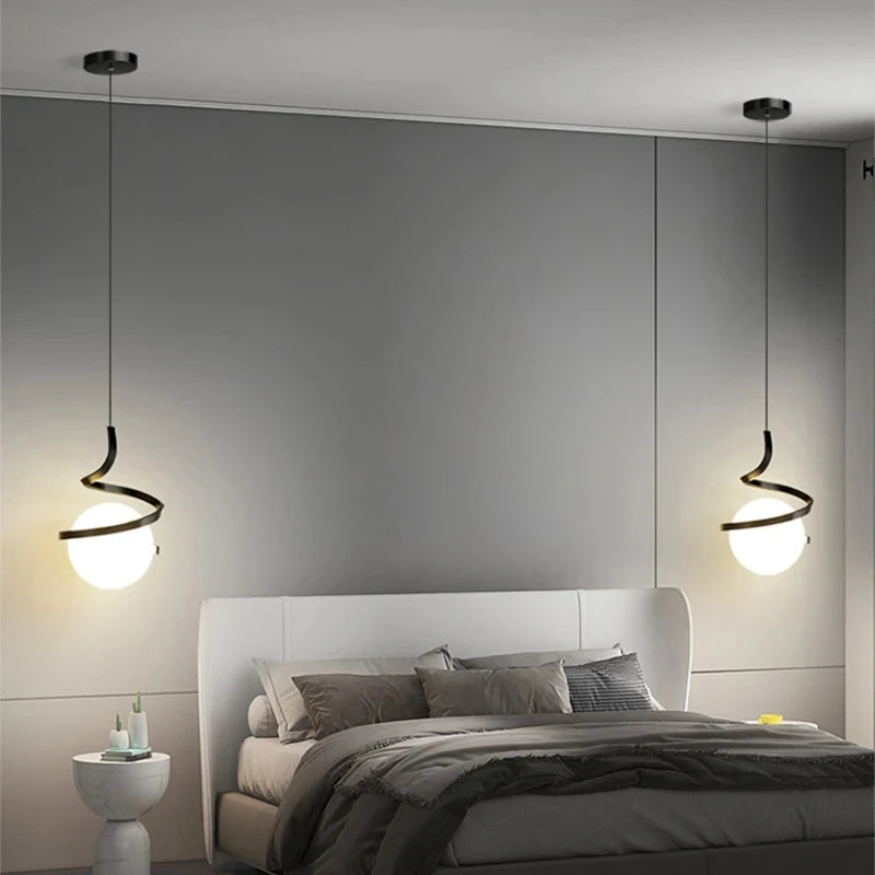 LED Glass Bedside Pendant