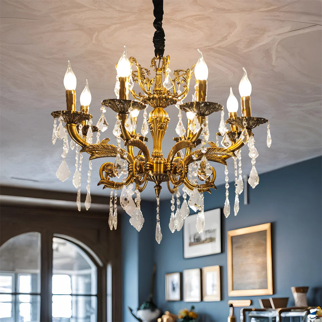 Bronze Crystal Candle Chandelier