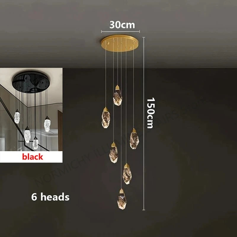 Thirty head crystal chandelier, 19.7 in chassis, 137.8 in drop