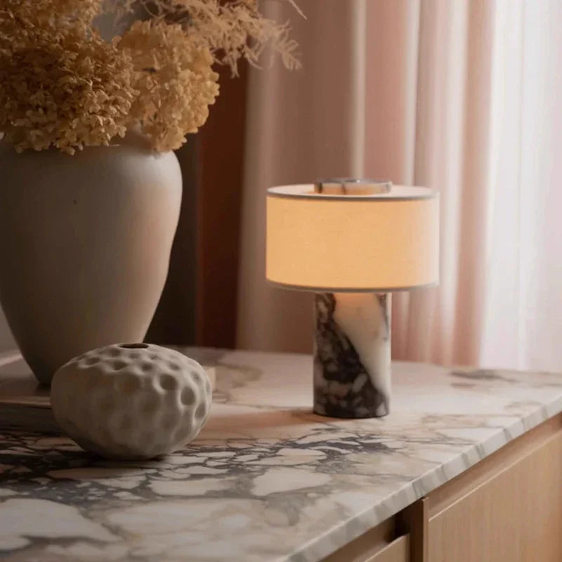 Luxury marble table lamp A style plug-in variant on bedside table