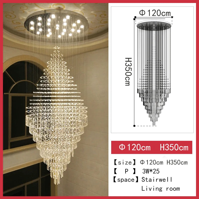 Changeable light setting across the K9 crystal of a chandelier