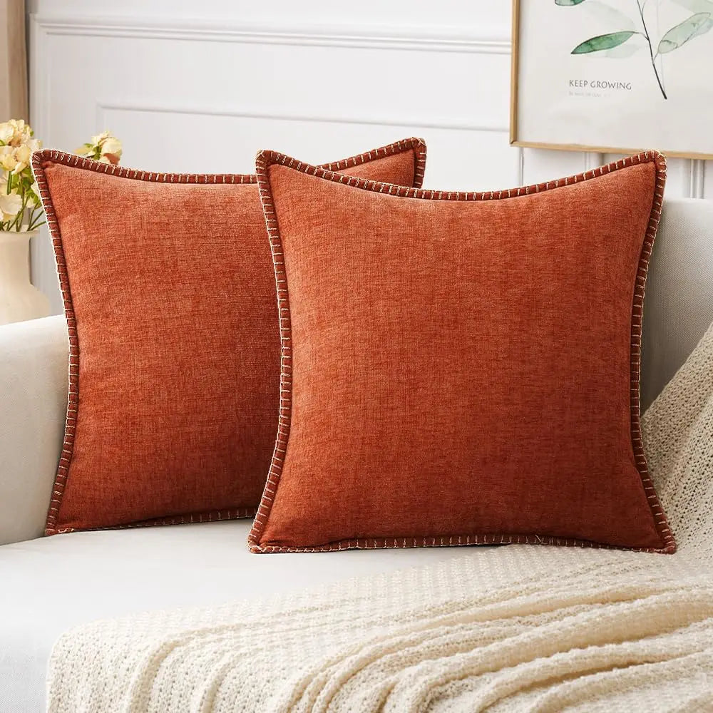 Farmhouse Chenille Throw Pillow Cover