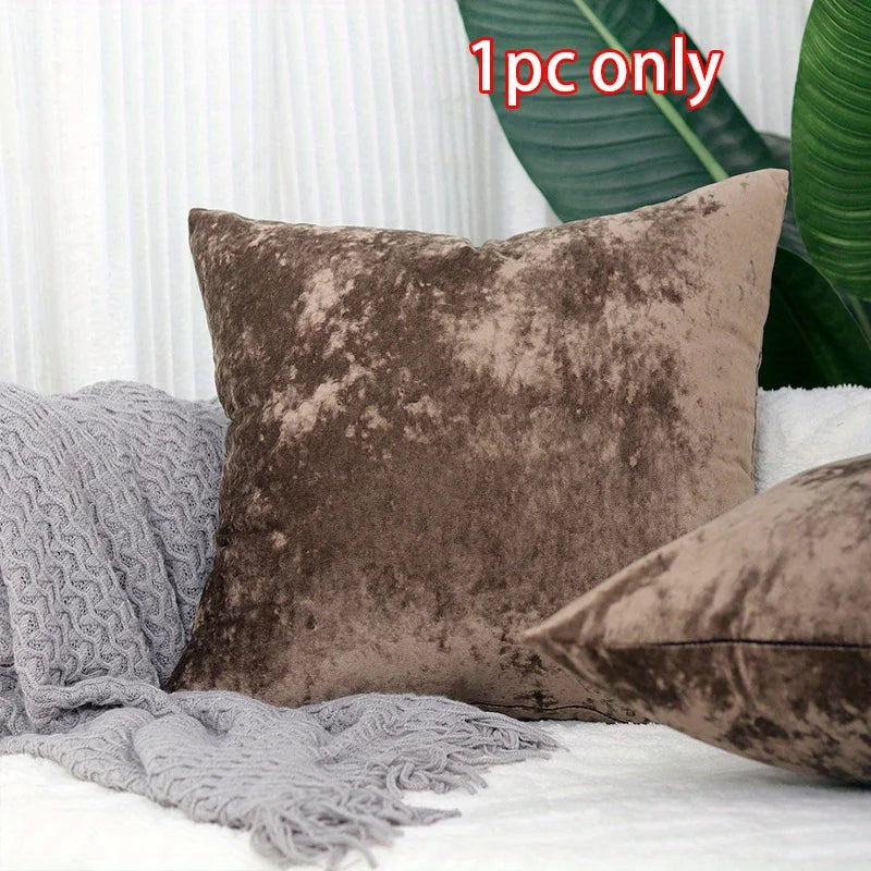 Plush Velvet Throw Pillow Cover — styling detail