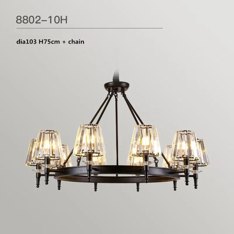 Matte Black Crystal Chandelier