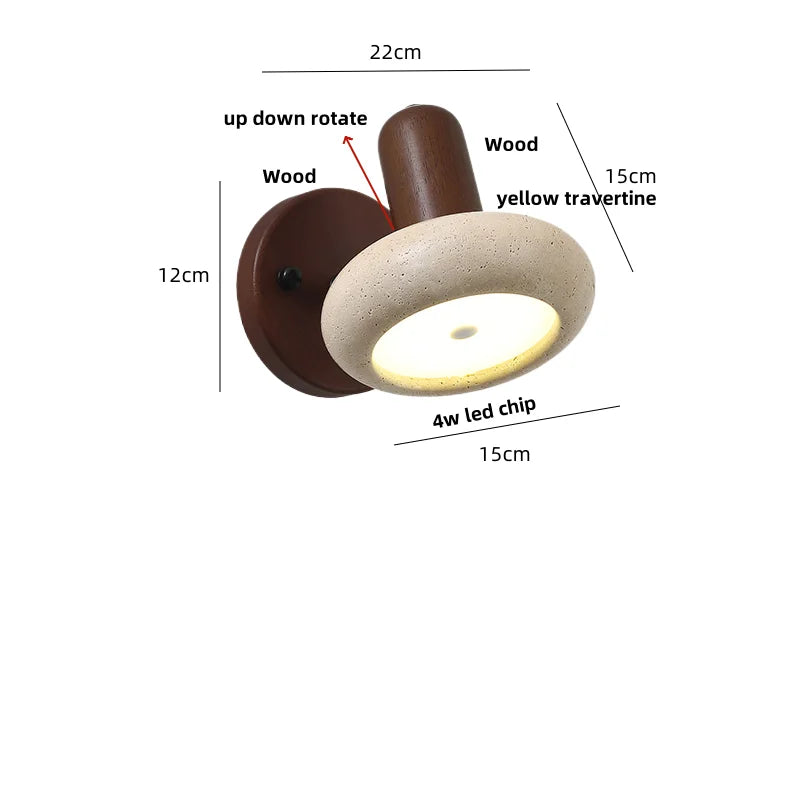 Vintage Travertine Pull Chain Wall Sconce