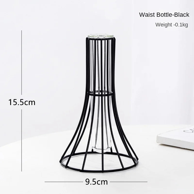 Iron Art Hollow Gold Vase Hydroponic Test Tube | Aurelia