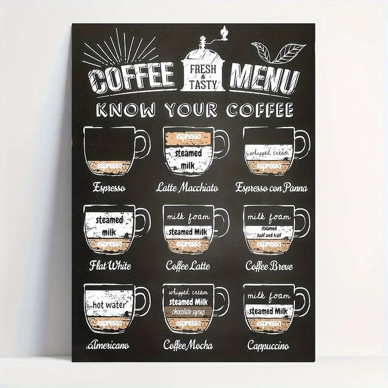 Coffee Lover Cartoon Animal Canvas Wall Art