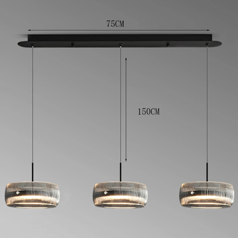 Glass Stone Linear Chandelier