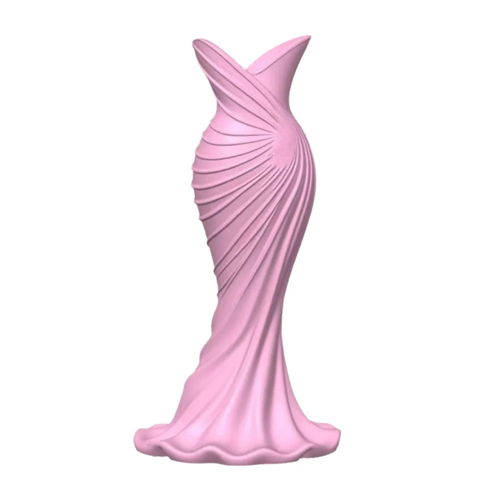 3D Printed Gown Vase Minimalist Flower Décor | Aurelia