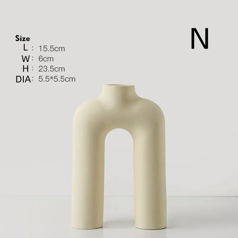 INS ceramic art vase modern living room floral arrangement décor