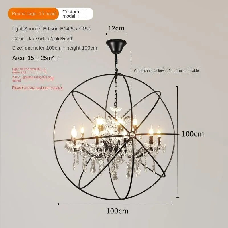 Wrought Iron Orb Chandelier