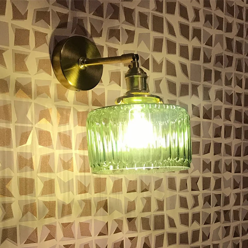 glass wall sconce, close-up of shade and hardware detail