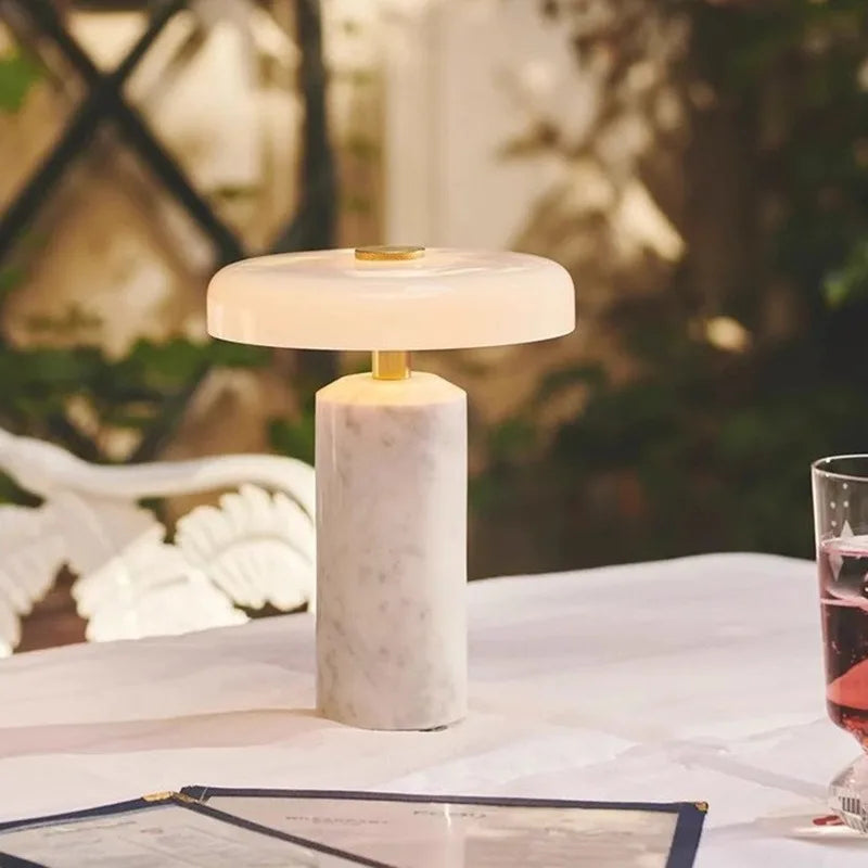 White touch marble table lamp 3-gear dim full brightness mode