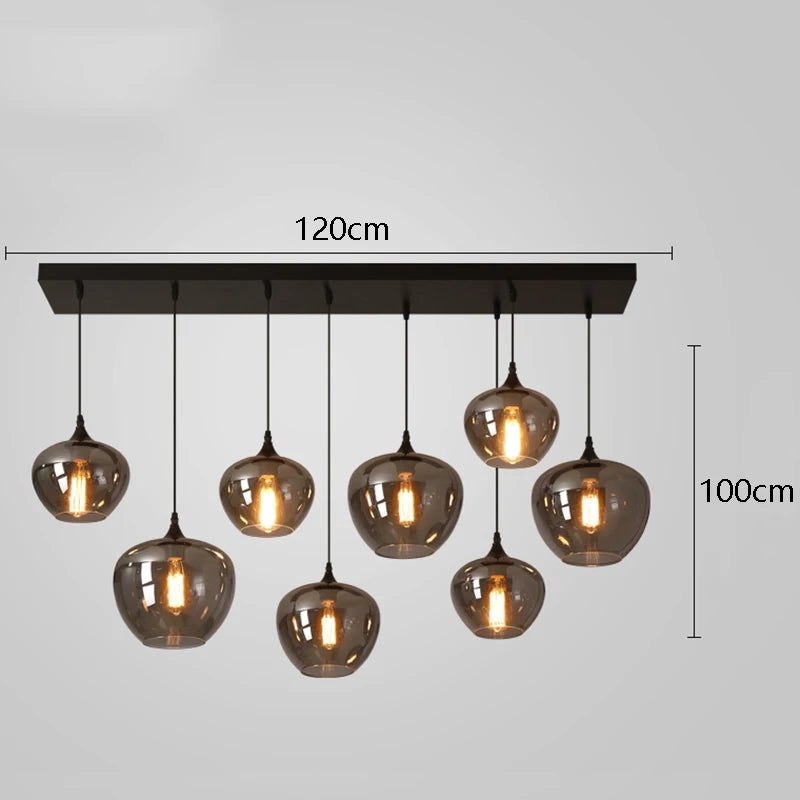 Glass Ring Multi Head Chandelier