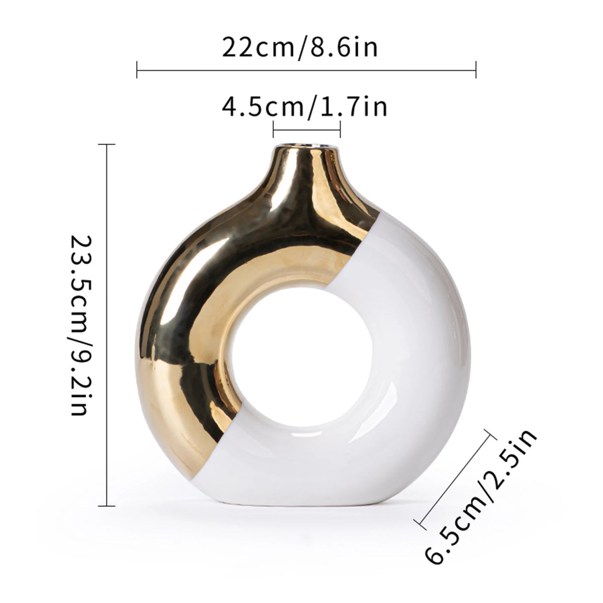 Nordic Luxury Ceramic Flower Vase Gold Wedding | Aurelia