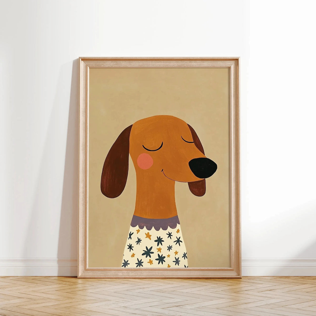 Minimalist Dog Portrait Dachshund Canvas Wall Art