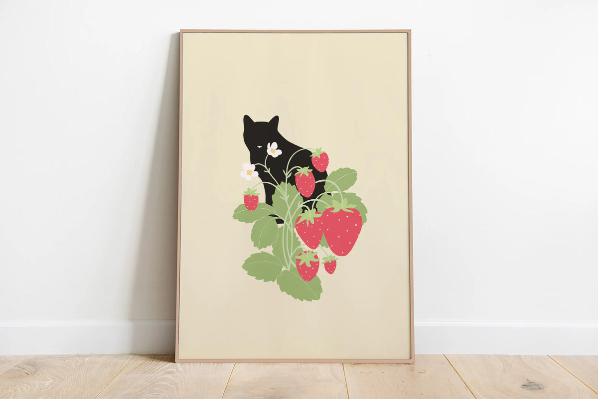 Sleepy Kitten Minimalist Canvas Wall Art Print