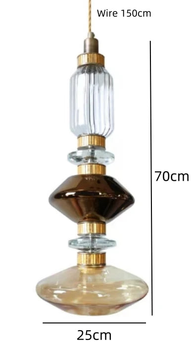 Amber Glass LED Chandelier