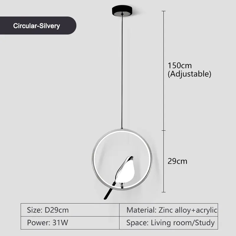 Magpie Bird LED Pendant