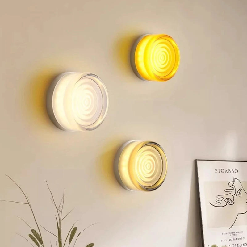 acrylic outdoor wall sconce, front view on white background