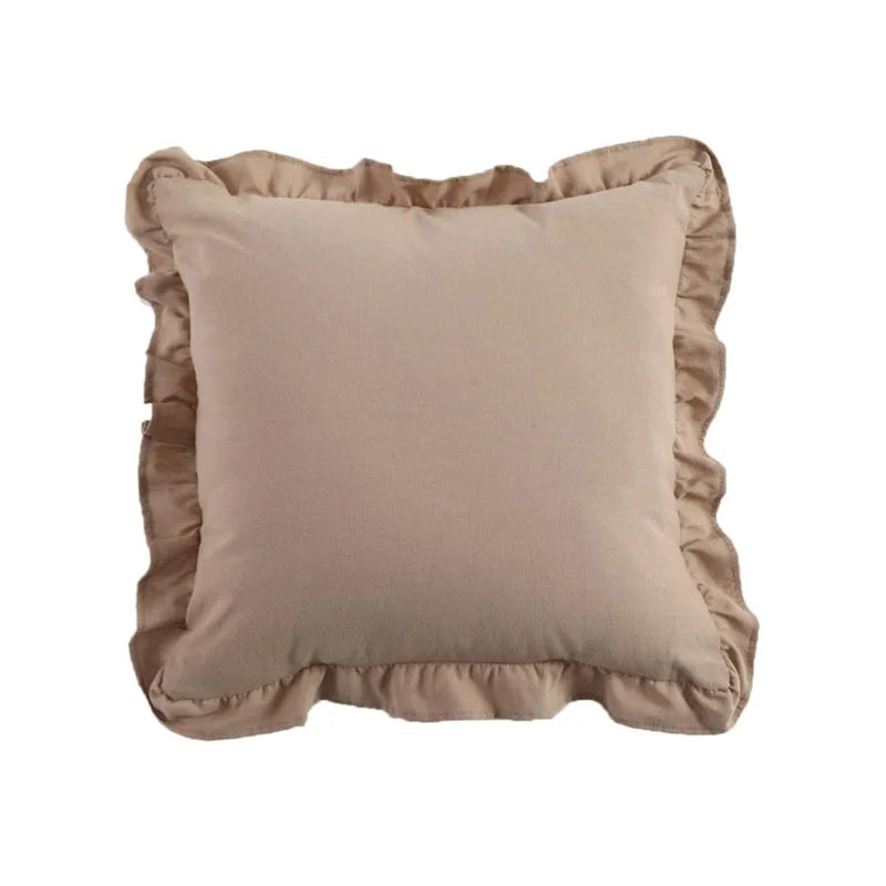 French Ruffle Cotton Pillow Cover