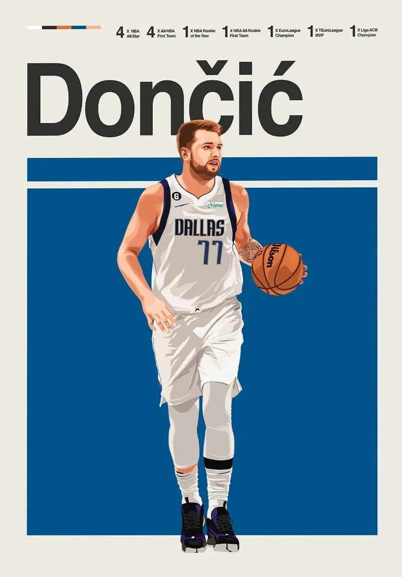 World Champion Basketball Player Poster Canvas Wall Art