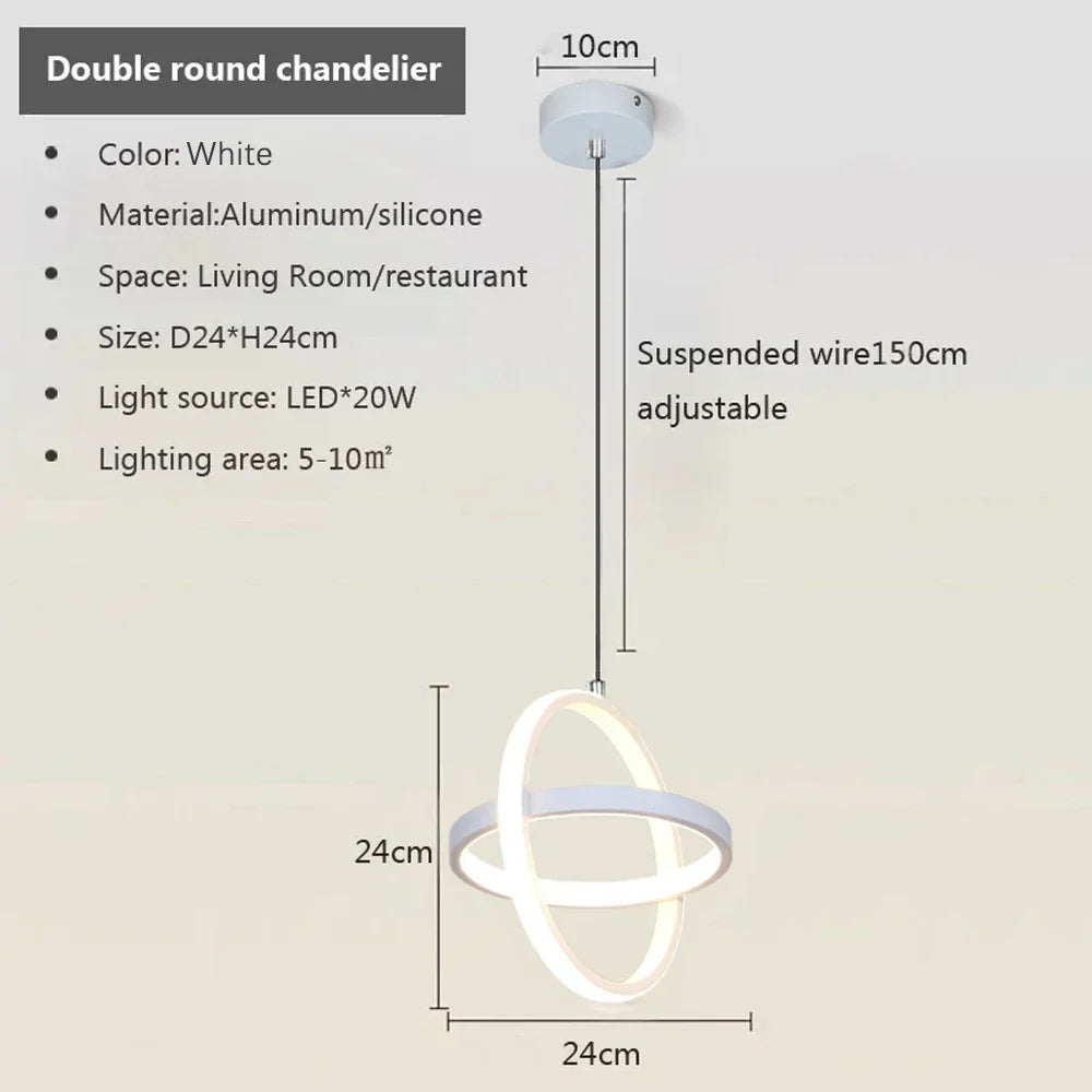 Black and white disc chandelier options wired for 90 to 260V