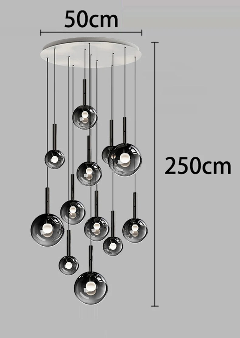 Twenty five light crystal cascade with a 300 centimetre adjustable drop