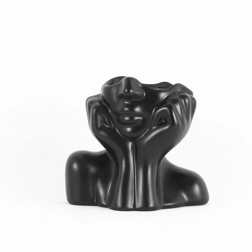 Resin human body art vase gold white black handcraft ornament