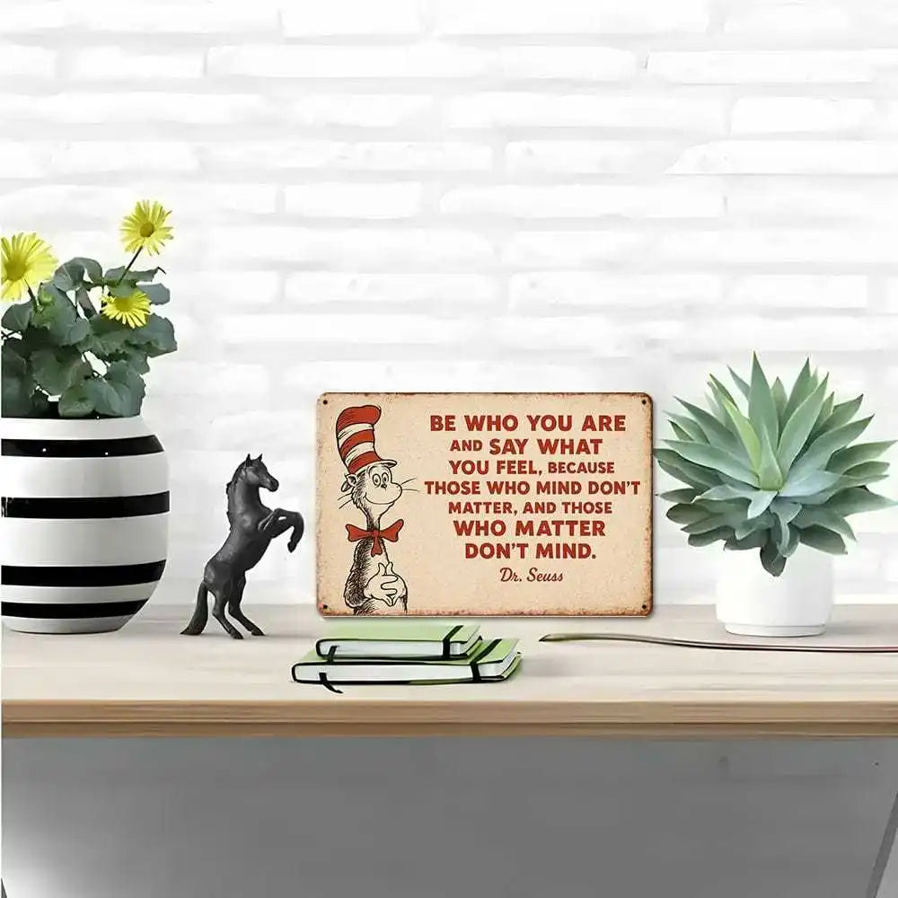 Dr. Seuss inspirational quote canvas wall art — displayed in bedroom setting