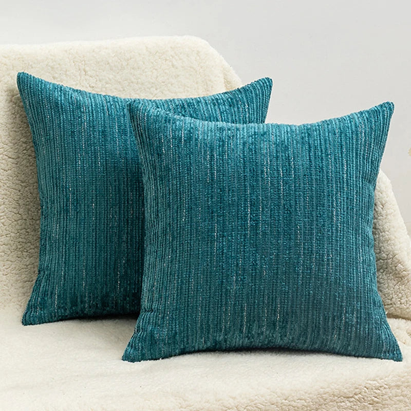 Striped Chenille Throw Pillow Cover