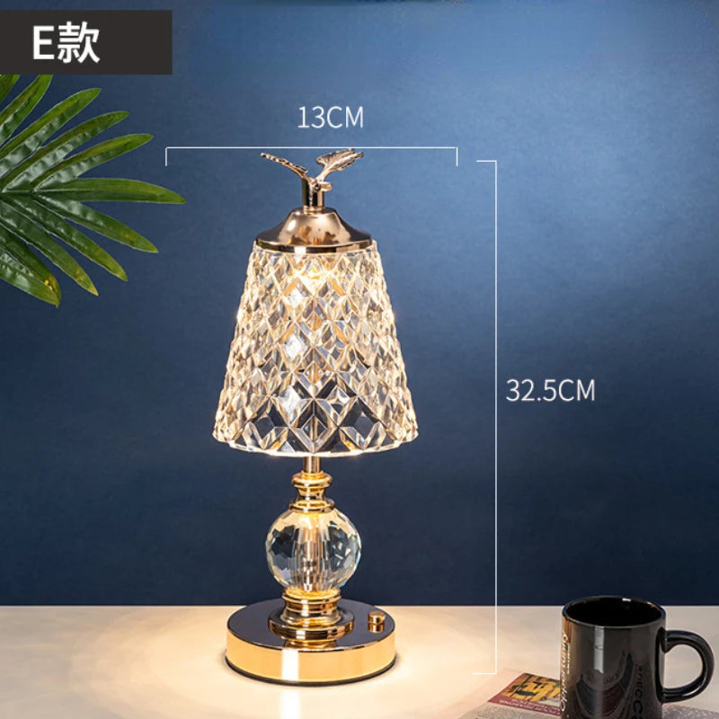 Crystal diamond USB lamp switched off showing clear diamond form