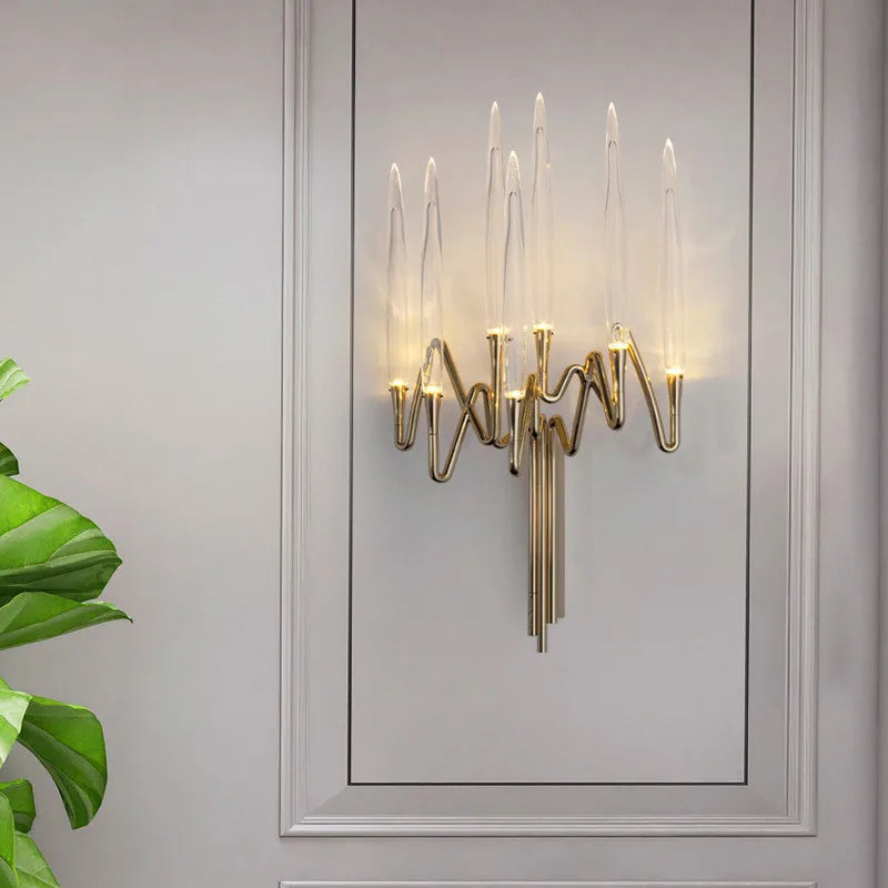 Crystal branch chandelier at 47.2 in diameter with 36 lit heads
