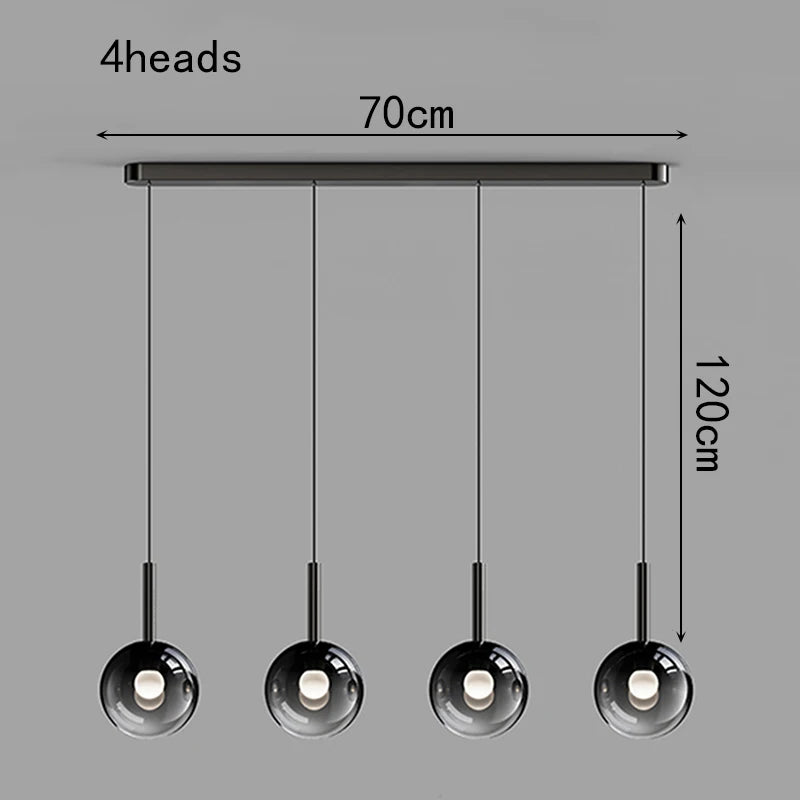 Glass Multi Head Pendant