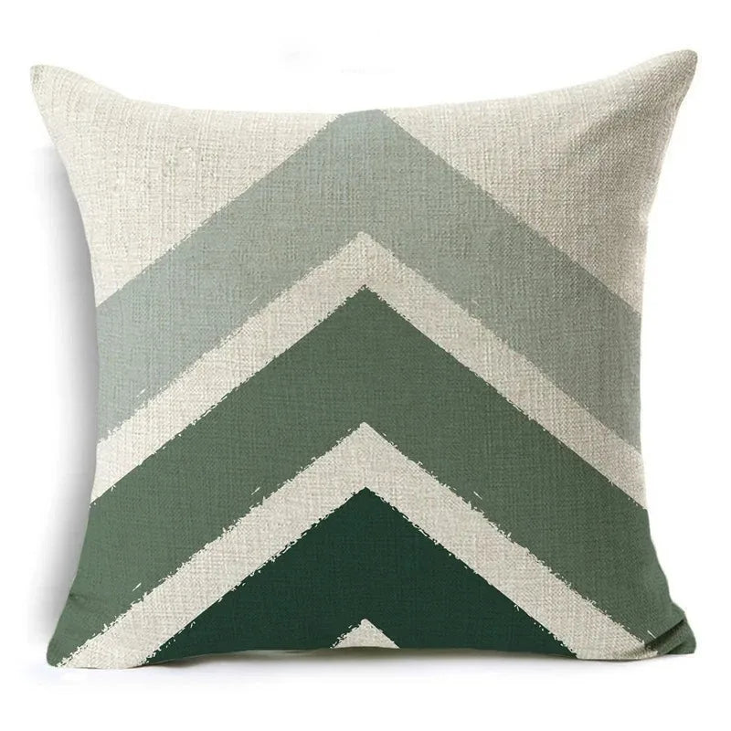 Green Floral Print Pillow Cover