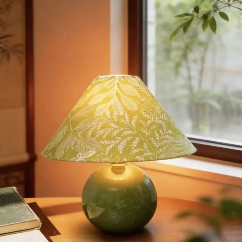 American retro ceramic table lamp bedside warm creative glow