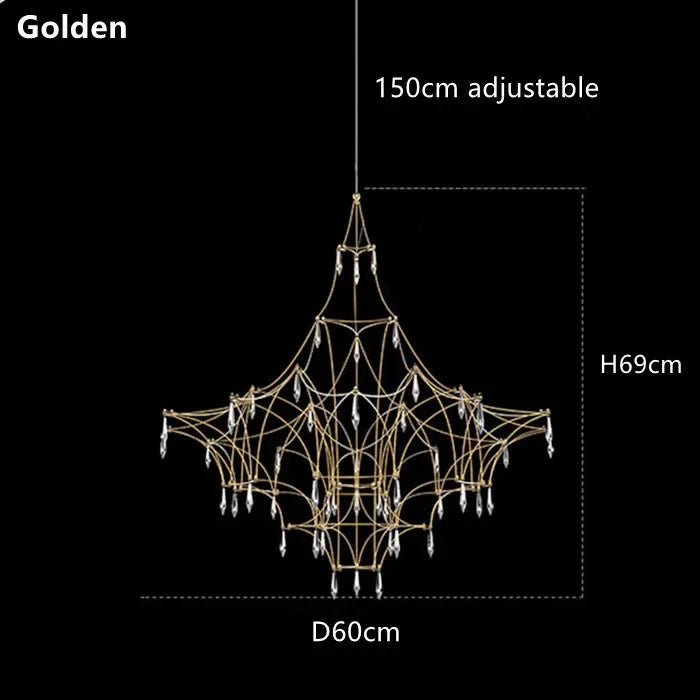 Golden crystal chandelier at 15.7 in across for a kitchen or bedroom