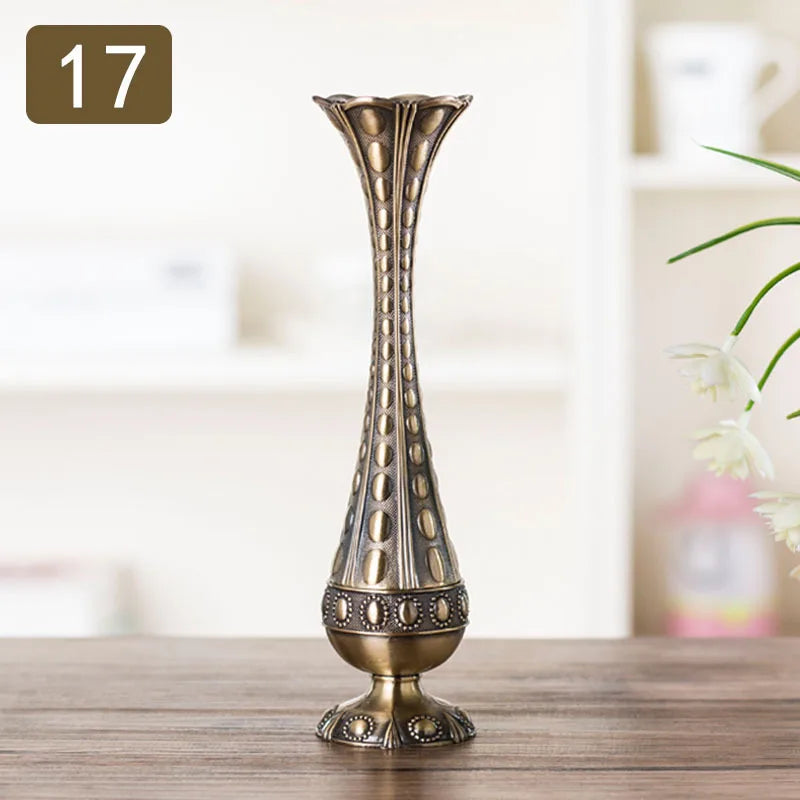 Nordic Geometric Electroplated Metal Vase Décor | Aurelia