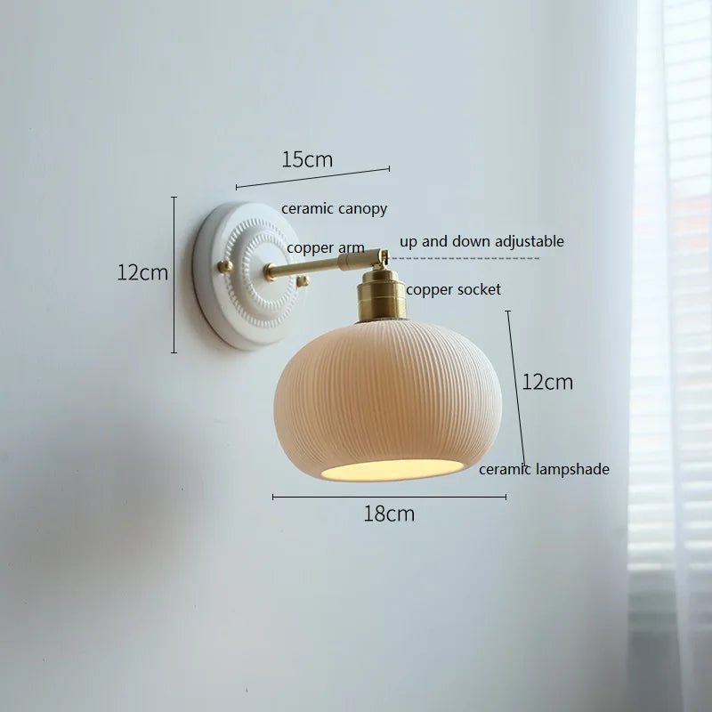 American Brass Ceramic Wall Sconce