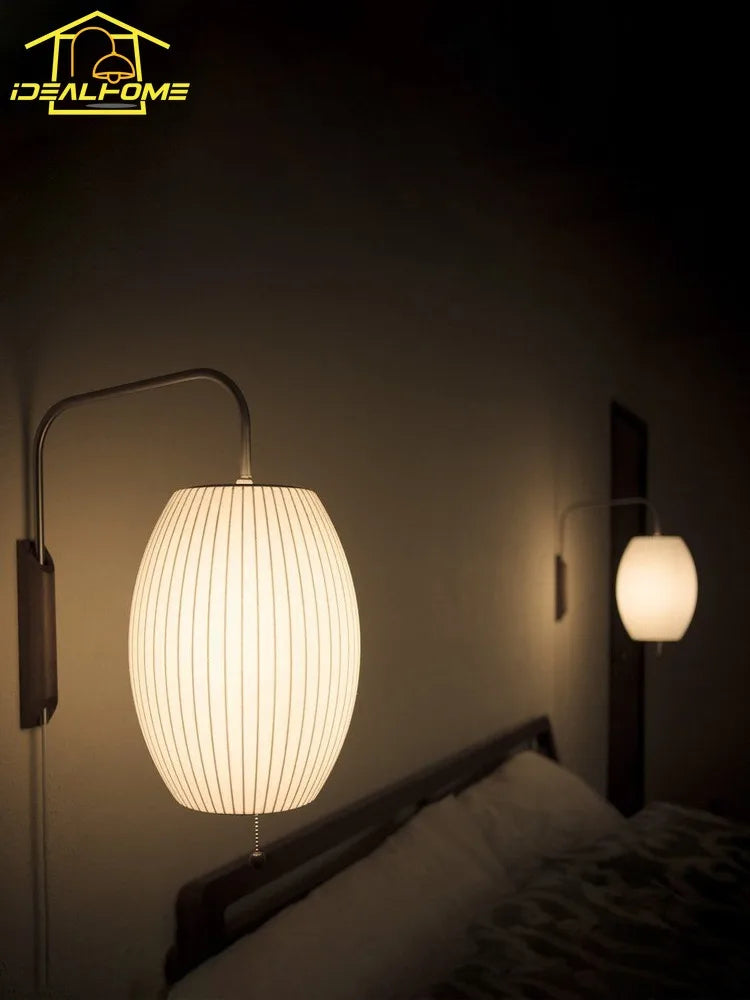 silk wall sconce, installed in a room interior setting