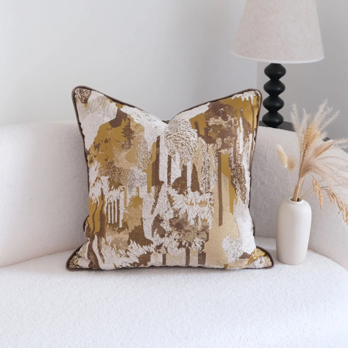 Abstract Brushstroke Throw Pillow Cover — styling detail