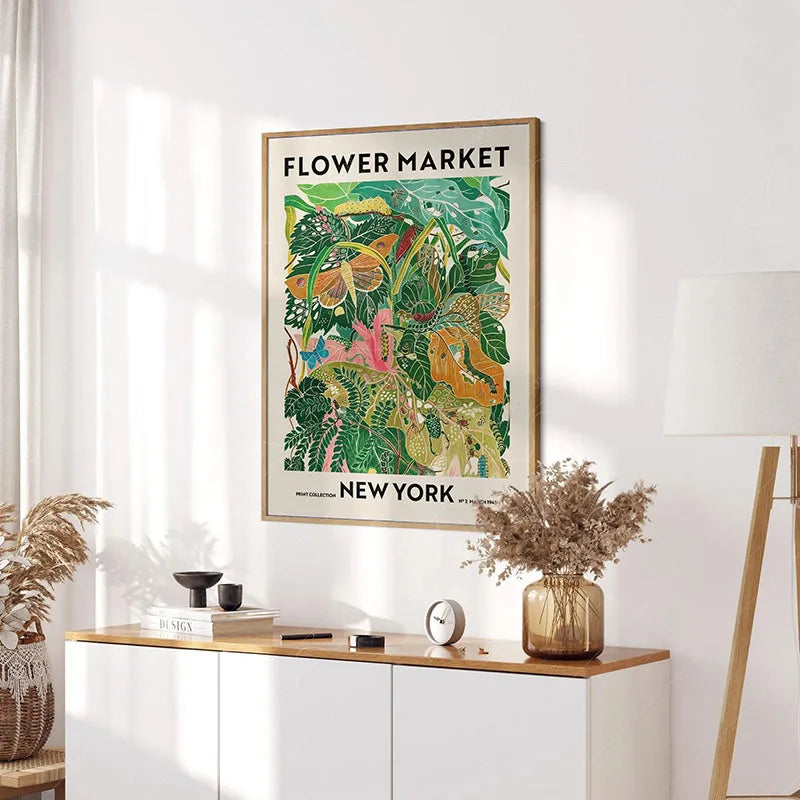 Green Botanical Houseplant Canvas Wall Art