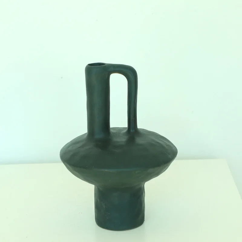 Retro Wabi Sabi Coarse Ceramic Vase Zen Décor | Aurelia