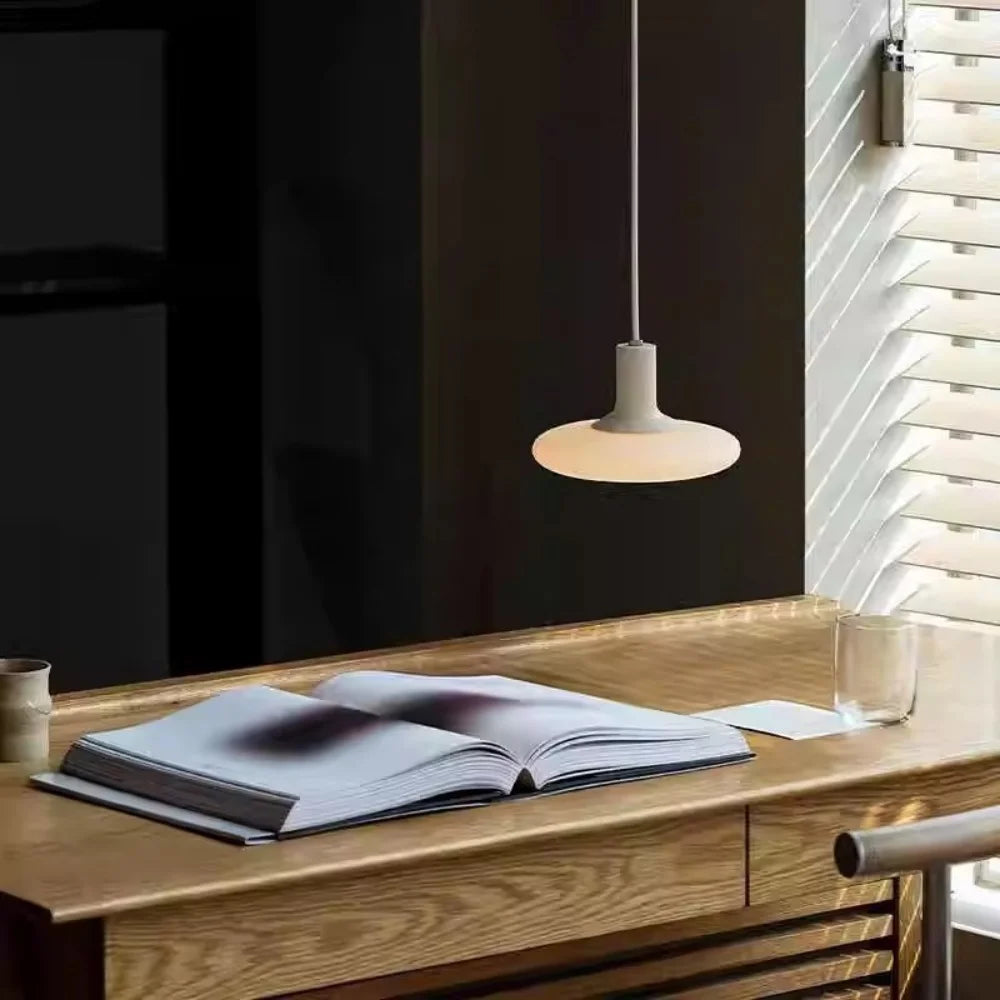 Milky Glass Aluminum Pendant Light