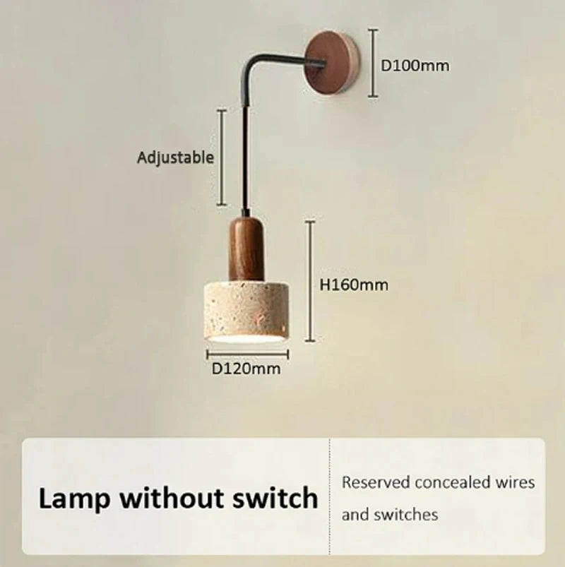 Wabi-Sabi Travertine Stone Wall Sconce