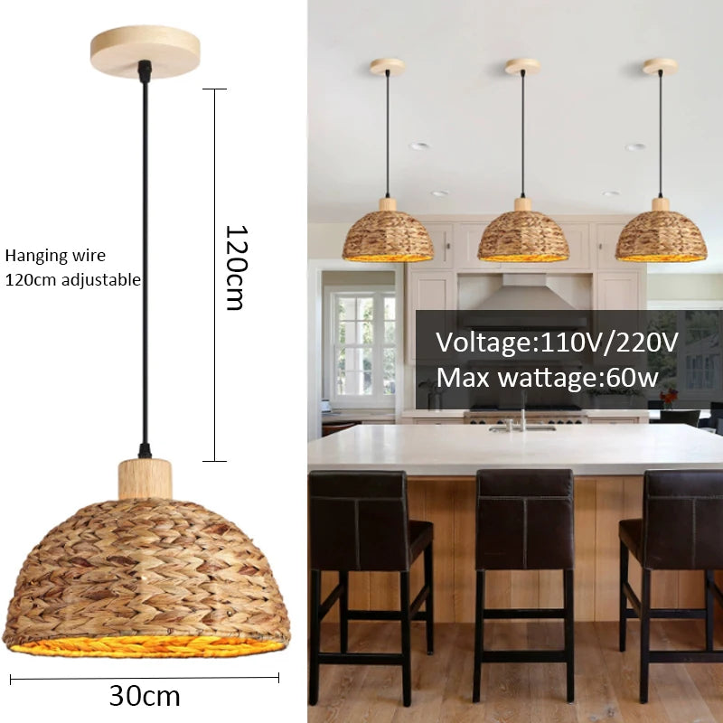 Wicker Basket Pendant Light