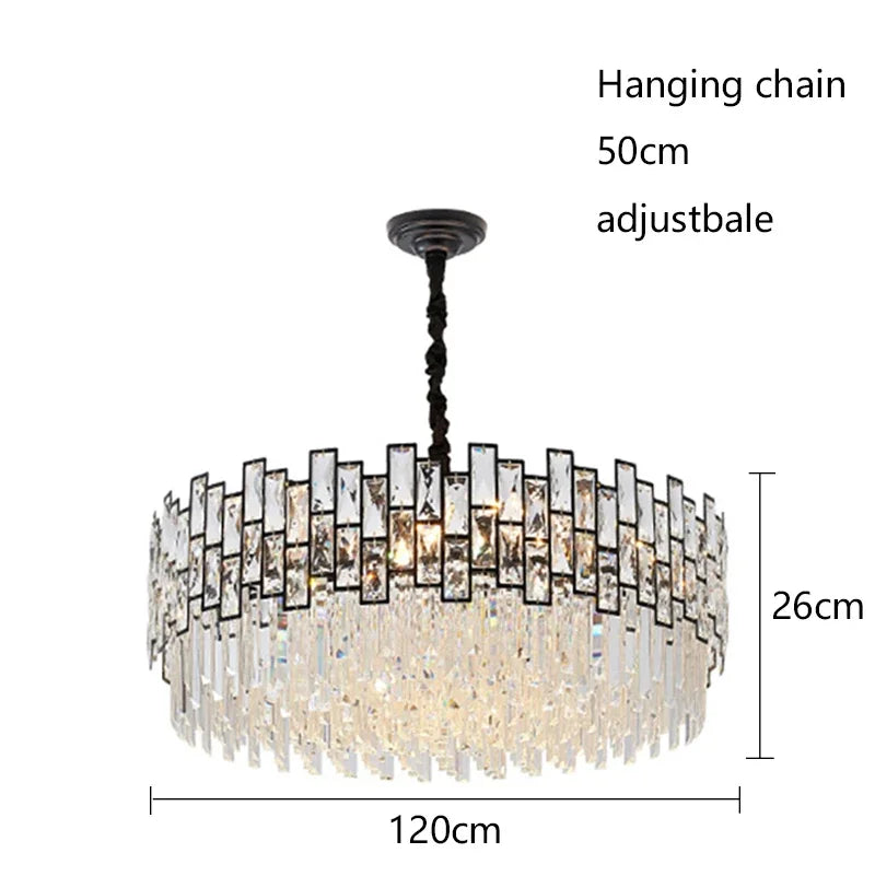 Matching crystal wall light in black with plated steel detailing